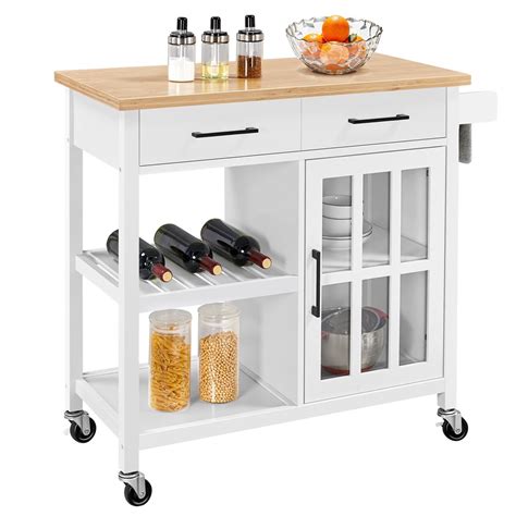 bamboo kitchen island cart